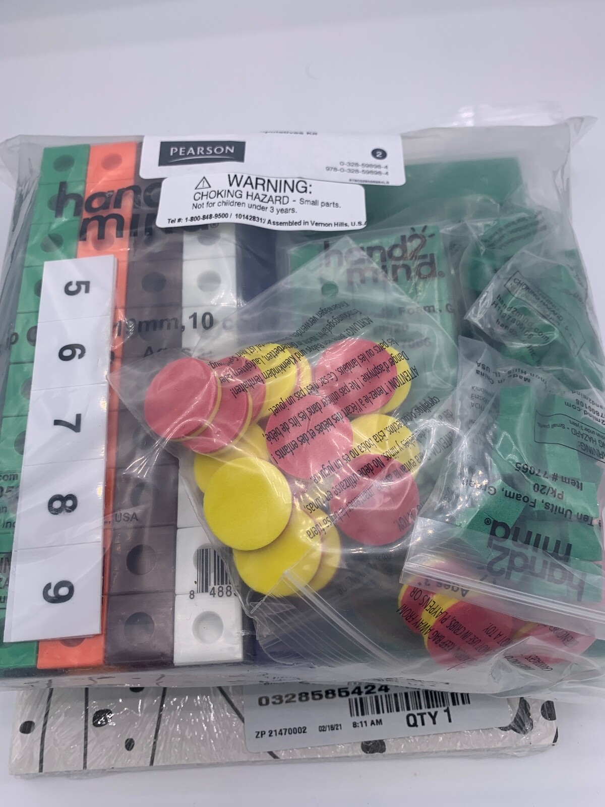 Hand 2 Mind Plastic Count Fraction Math Manipulative Equivalency Cubes Kit New