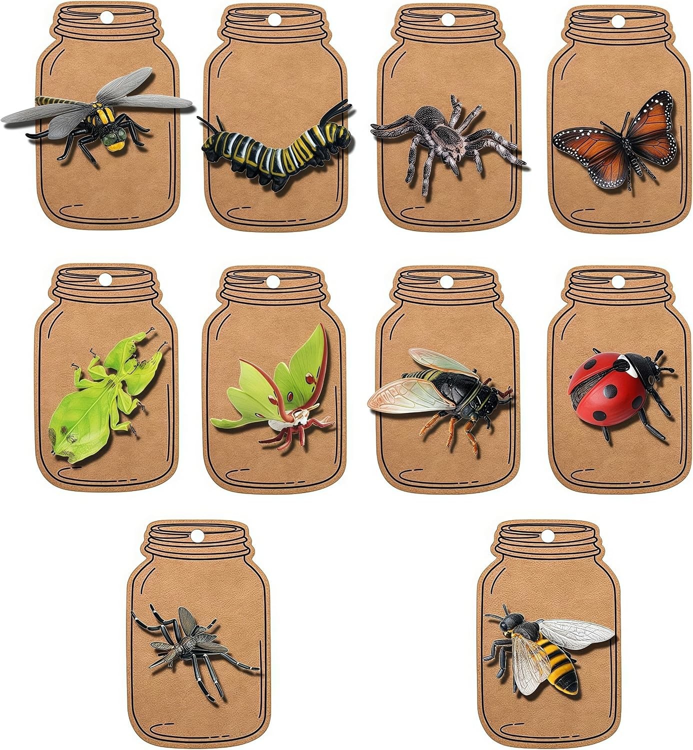 10Pcs Bug Toys for Kids, Woodland Animals, Insect Figurines, Cicada, Ladybird…