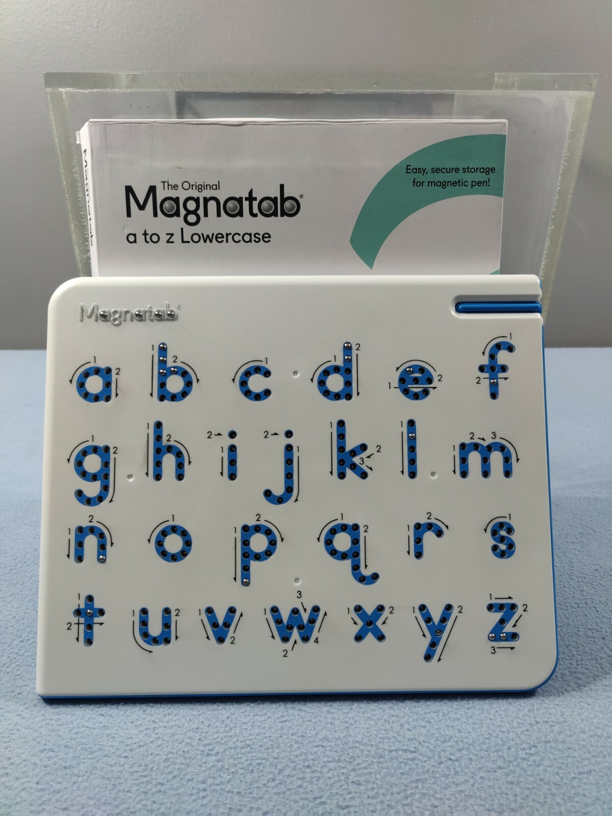 KID O THE ORIGINAL MAGNATAB a TO z LOWER CASE LETTERS WITH MAGNETIC STYLUS PEN