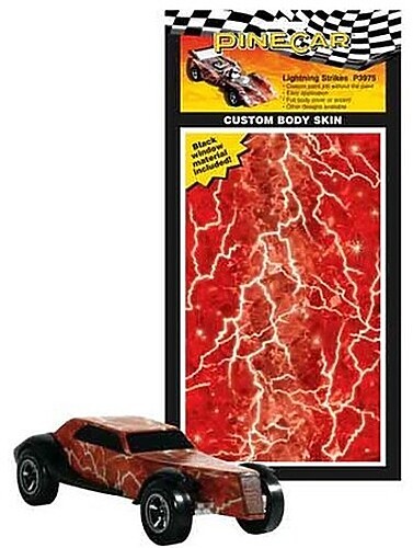 Pine-Car Pinewood Derby Lightning Strikes Body Skin – Pinewood Derby Decal and