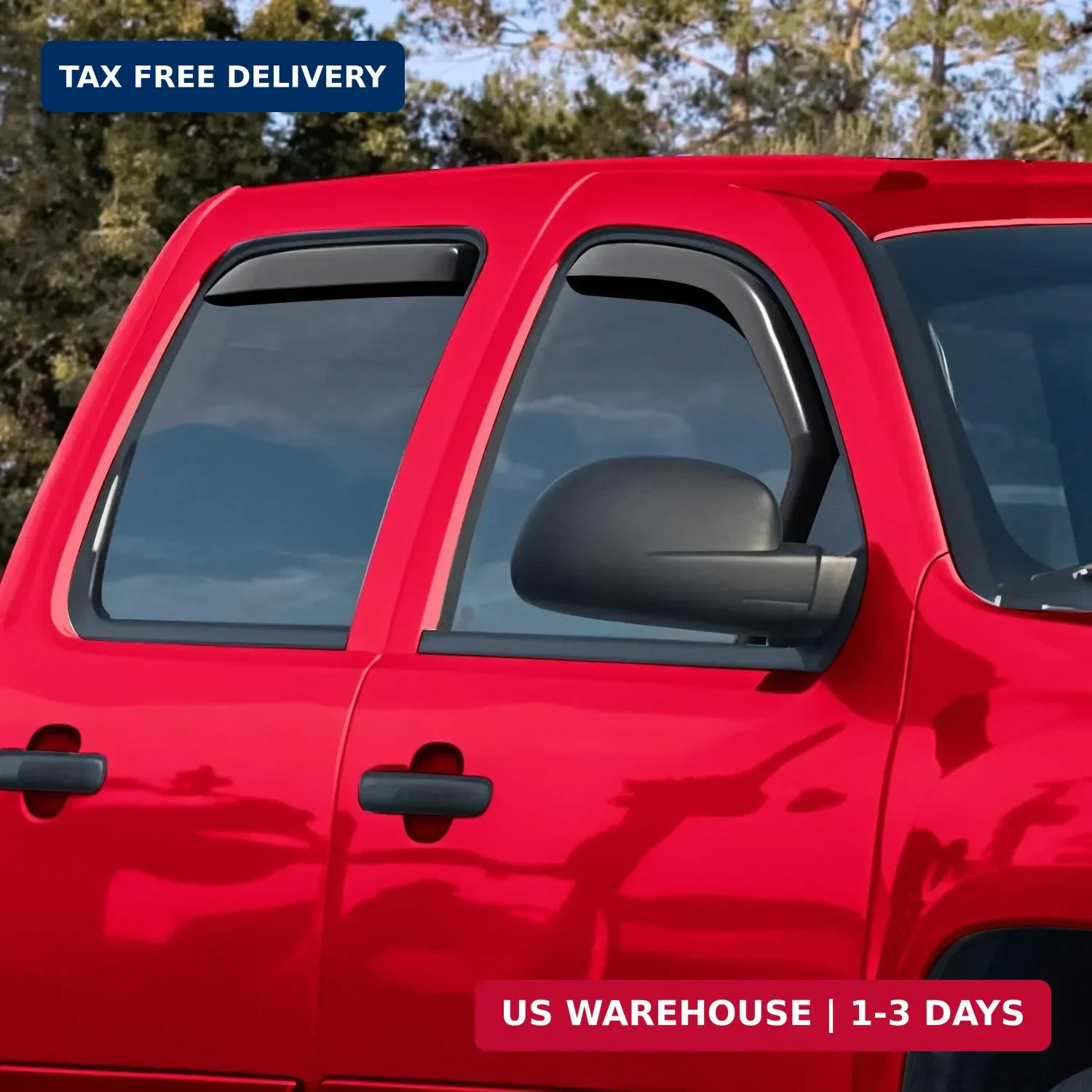 Voron Glass in-Channel Extra Durable Rain Guards for Trucks Chevrolet (Chevy) Si