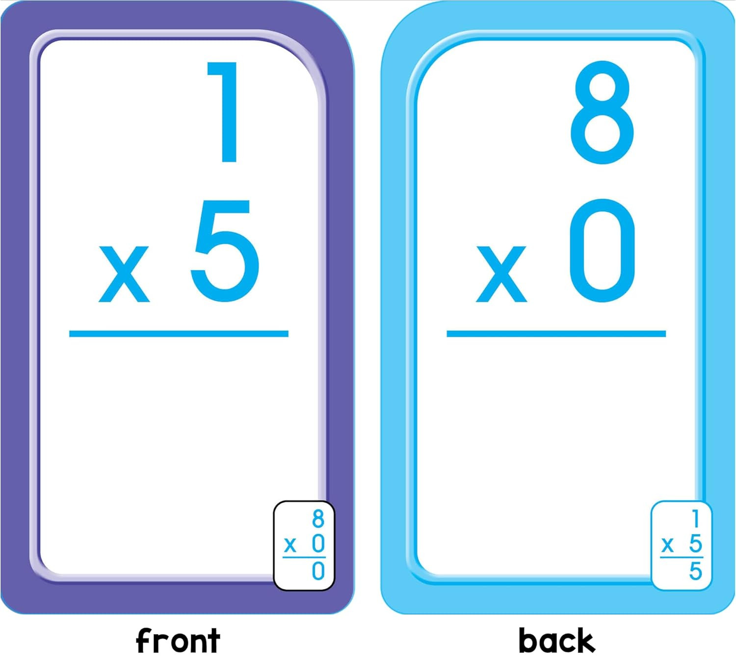 Multiplication 0-12 Flash Cards 56 Count for 3rd and 4th Grade Math Ages 8+