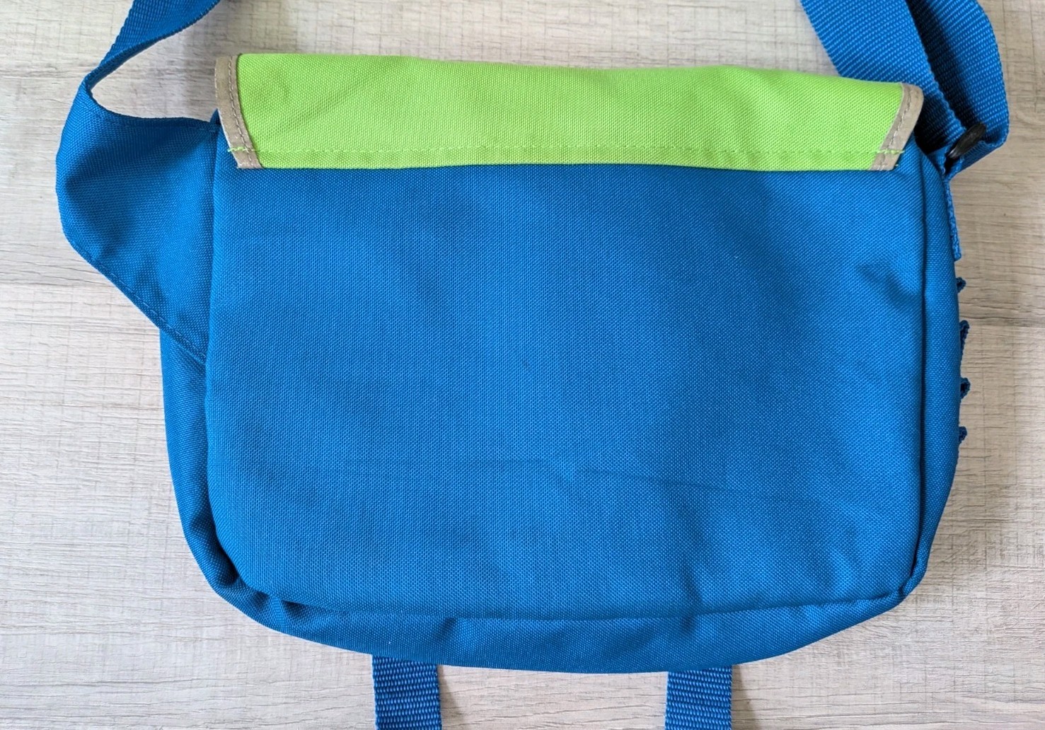 Leapster Storage Messenger Bag Blue Green Gray Pockets & Handle