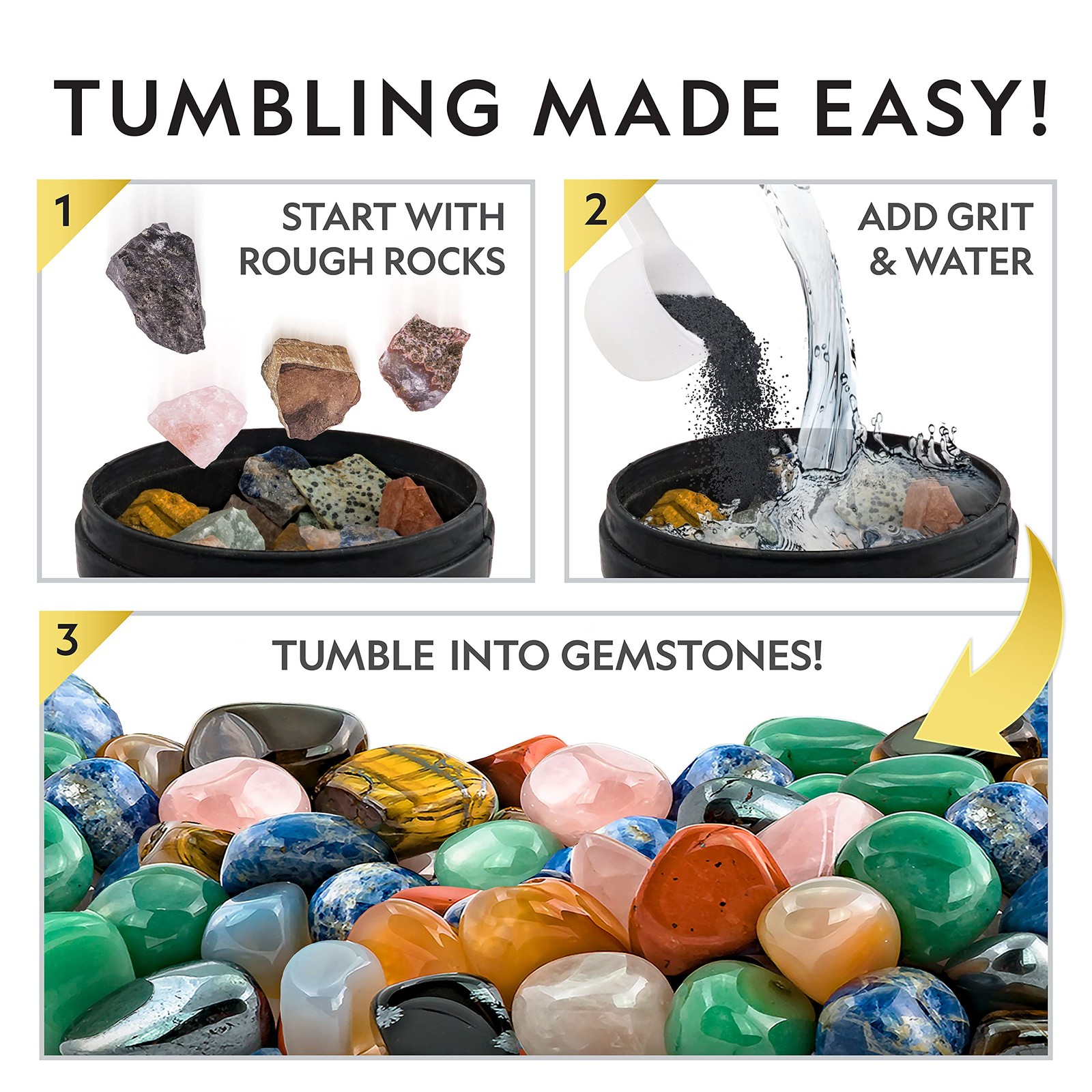 Blue Marble National Geographic Professional Rock Tumbler Kit Extra Large 2 Lb.