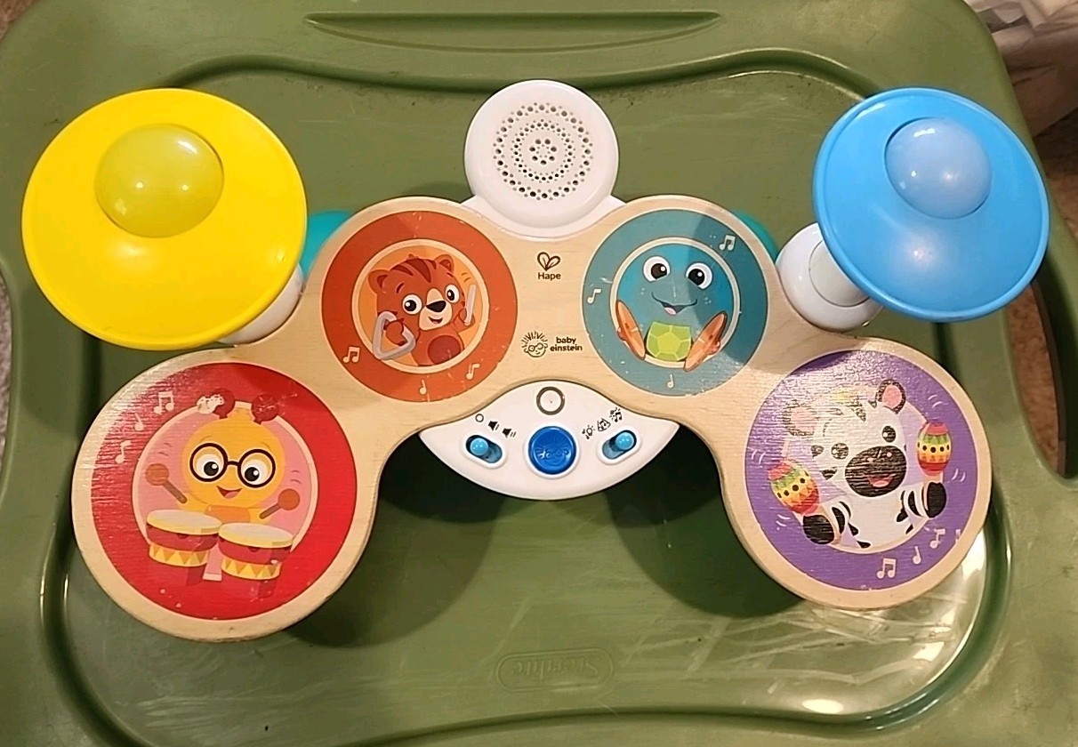 Baby Einstein Together in Tune Magic Touch Drums Wireless Wooden Toddler WORKS!