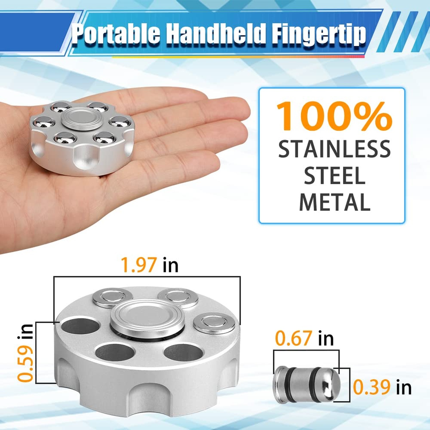 Alloy Metal Fidget Spinner, Cool Handheld Fidgit Cube for Kids Adults, Desk T…