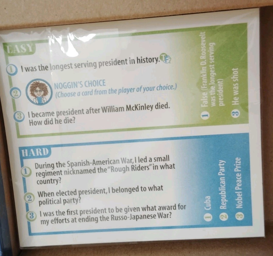Professor Noggin’s Presidents of the United States Card Game ages 7+ 2-8 players