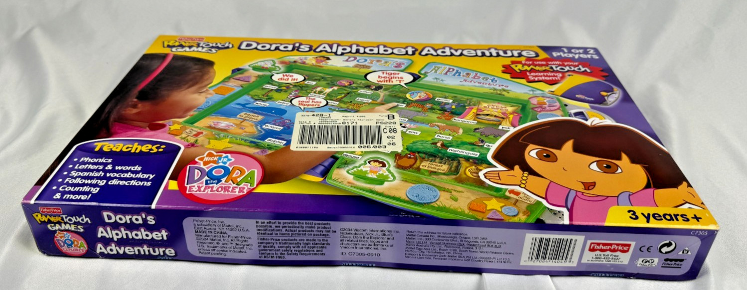 Vintage Dora’s Alphabet Adventure Fisher-Price PowerTouch Game NEW, Read Details