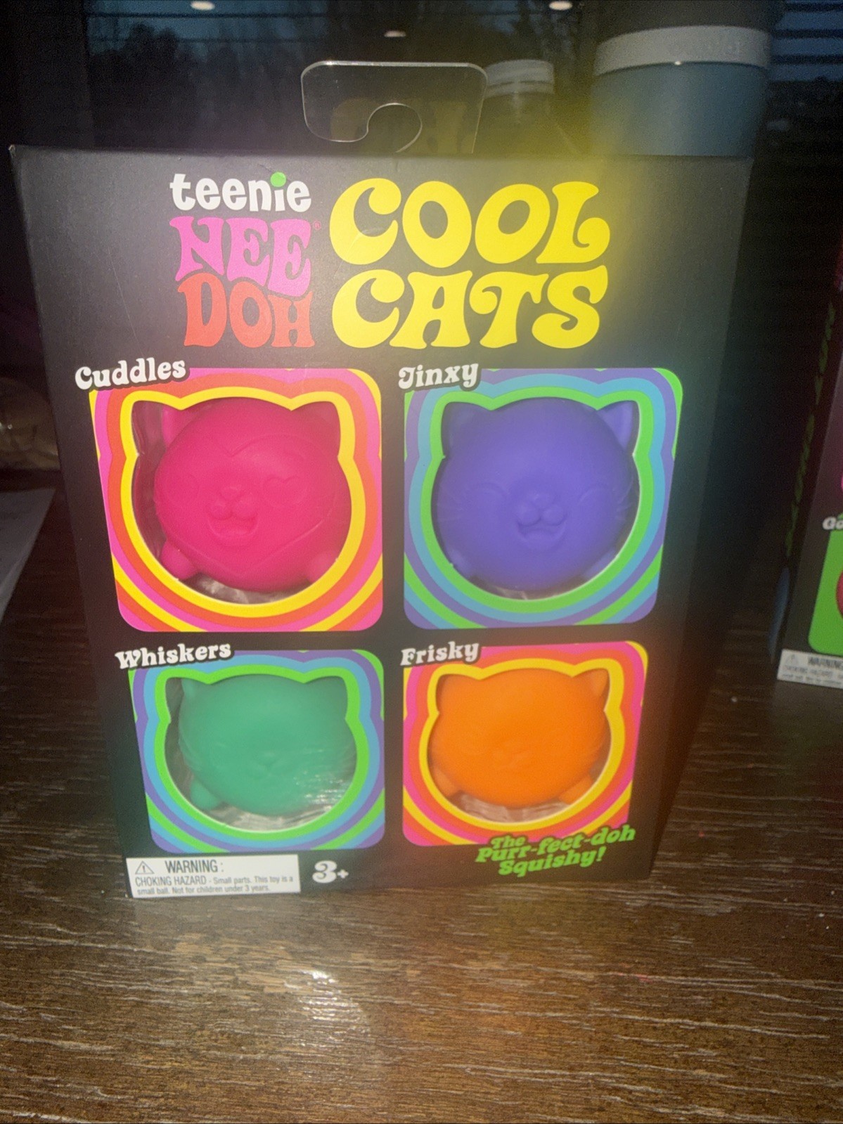 Schylling NeeDoh Teenie Cool Cats 4-Pack Squishy Stress Toy Sensory Fidget NEW
