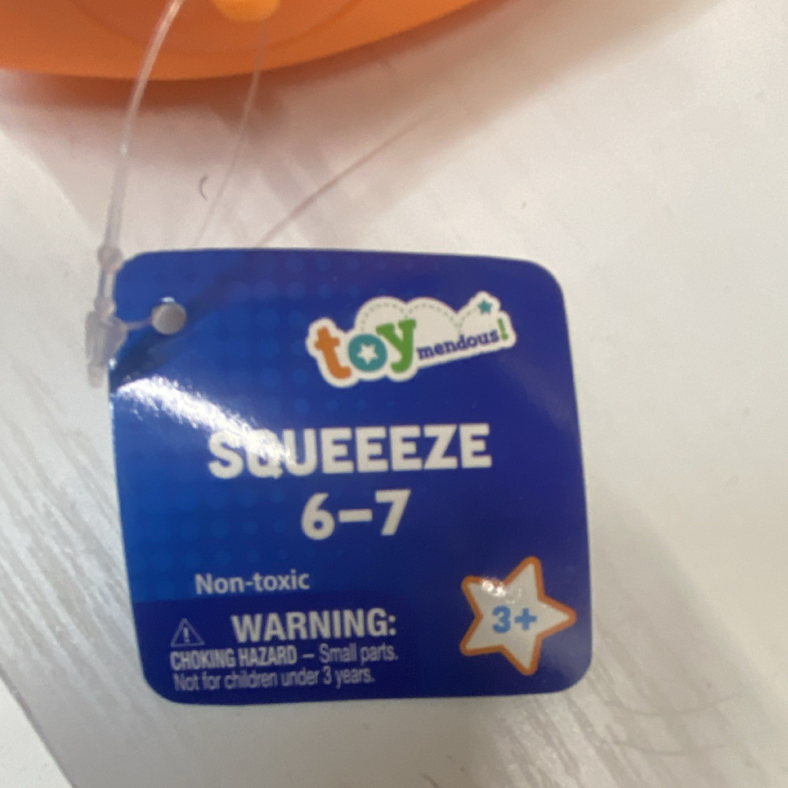 Toymendous! SQUEEEZE 6-7 Tactile Squeeze Toy Numbers Green/Orange Ages 3+