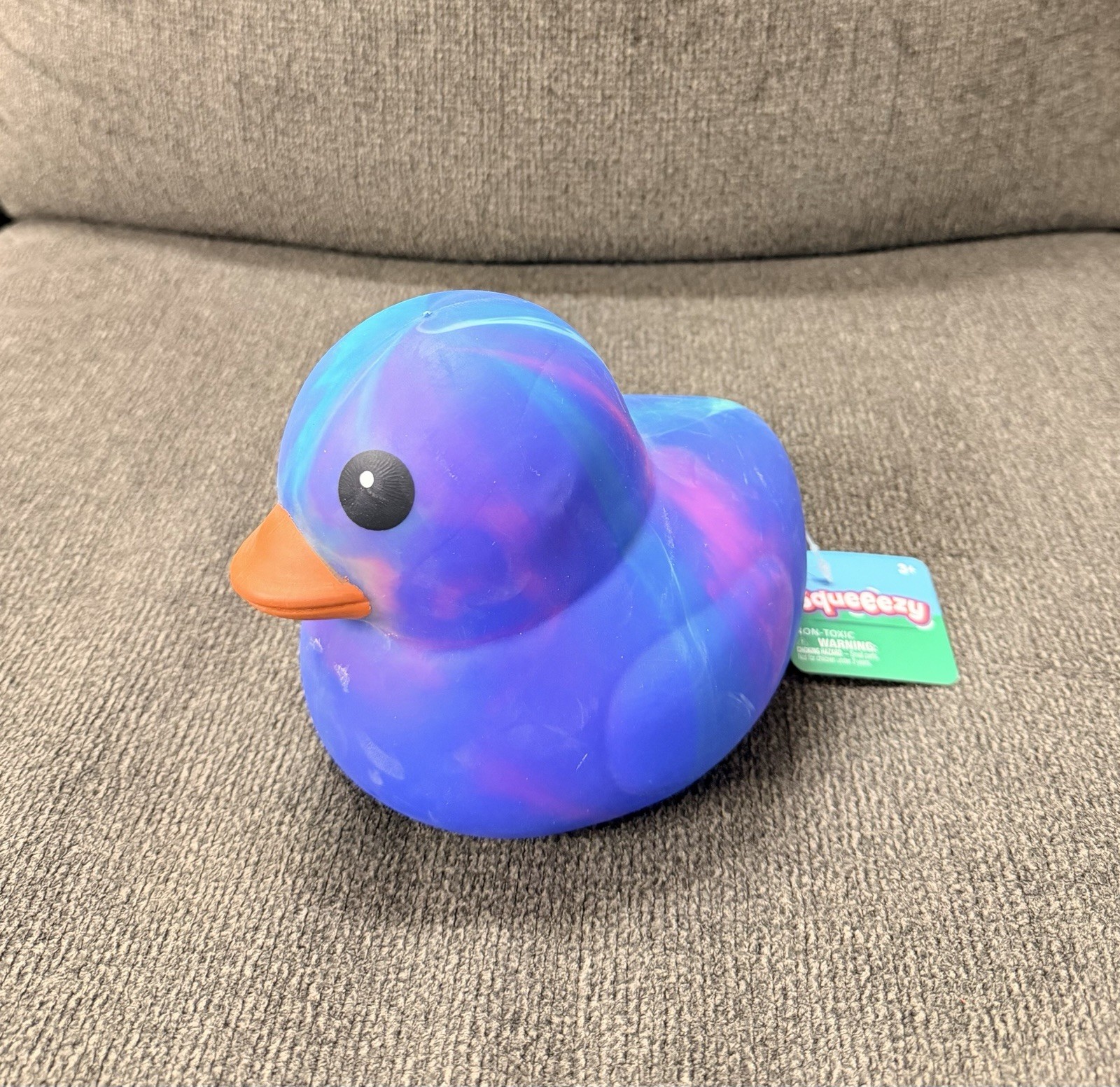 Sunny Days Jumbo Squeezy Ducks – Tie Dye Blue Squishy Stress Relief Toy – NEW