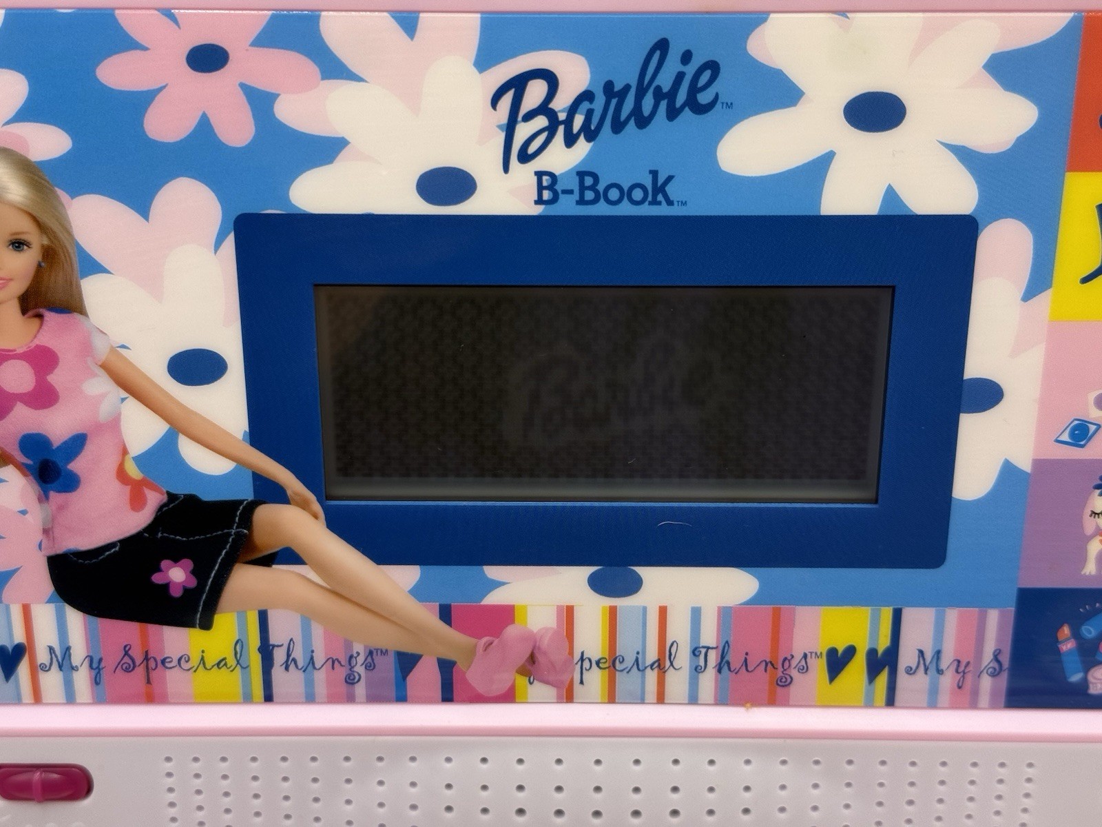 Barbie B-Book Learning Laptop Oregon Scientific 2002 w/Manual Mouse Pad TESTED