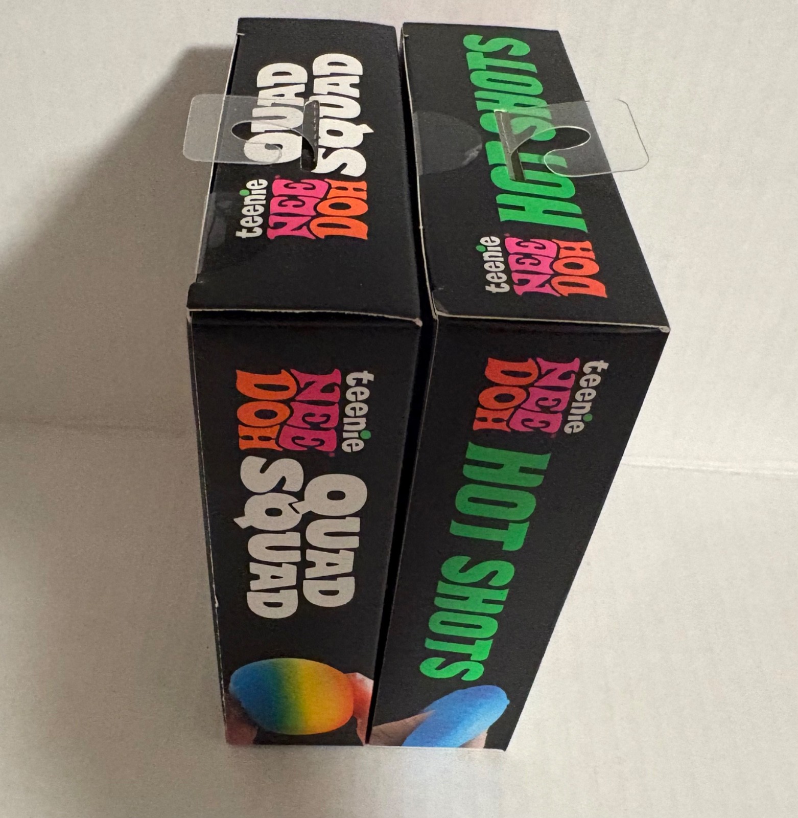 NeeDoh Teenie Hot Shots 4 Pack Squishy Balls & Quad Squad 4 Funky Feels