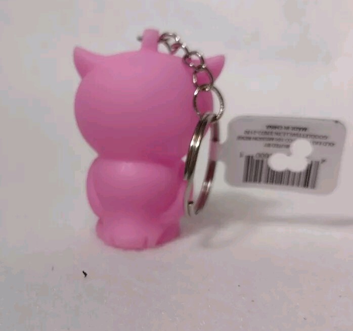 Owl Pink Rubber Squeeze Toy Eyes Pop Out Keychain Stress Fidget 2″ Tiny