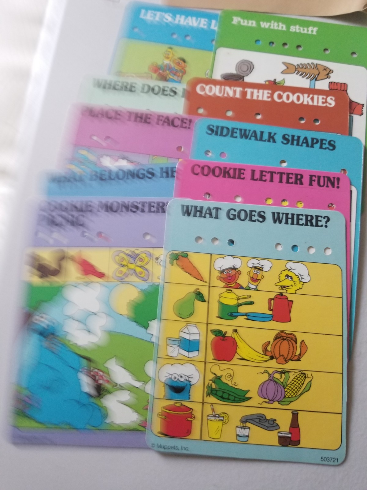 VINTAGE 1987 COLECO SESAME STREET BIG BIRD TOUCH AND TALK REPLACEMENT CARDS +