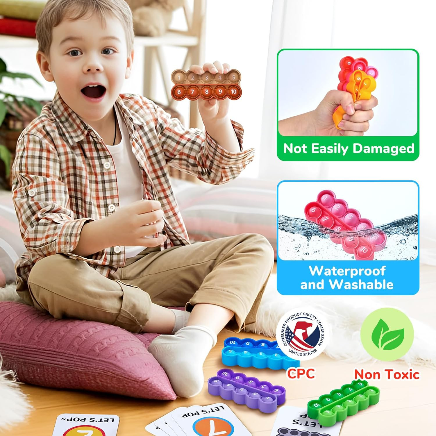 Joycat Ten-Frame Math Learning Tools for Elementary-24 Ten Frames and 20 Task Ca