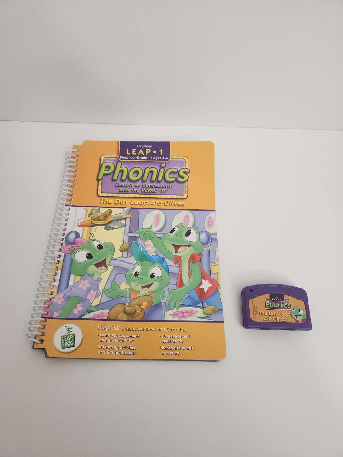 LeapFrog LeapPad The Day Leap Ate Olives Reading Book + Cartridge Ages 4-7
