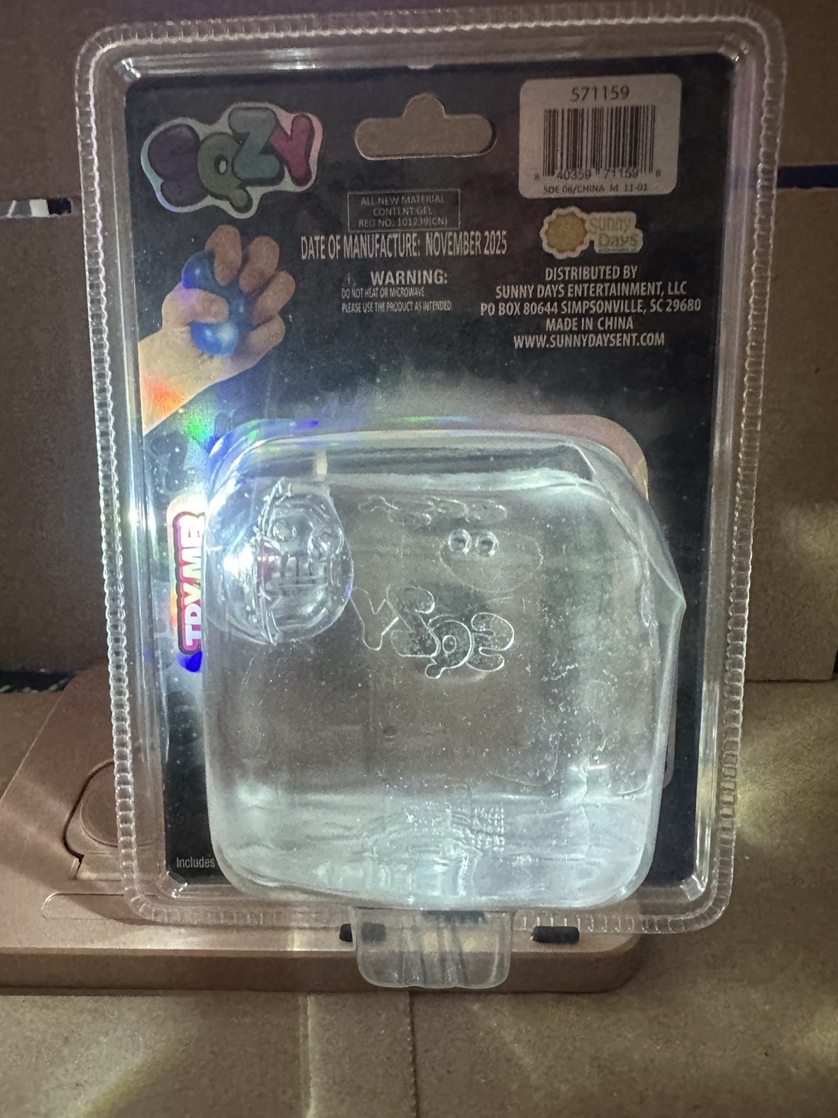 Light up! Sunny Days Large SQZY Extreme Squeezy Squeeze Toy Clear