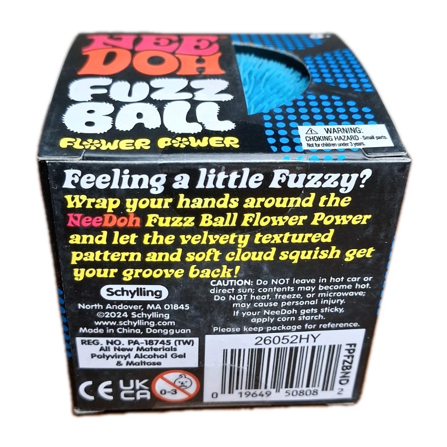 NeeDoh Fuzz Ball – The Velvet Squeeze! Stress Fidget Viral Blue Free Shipping