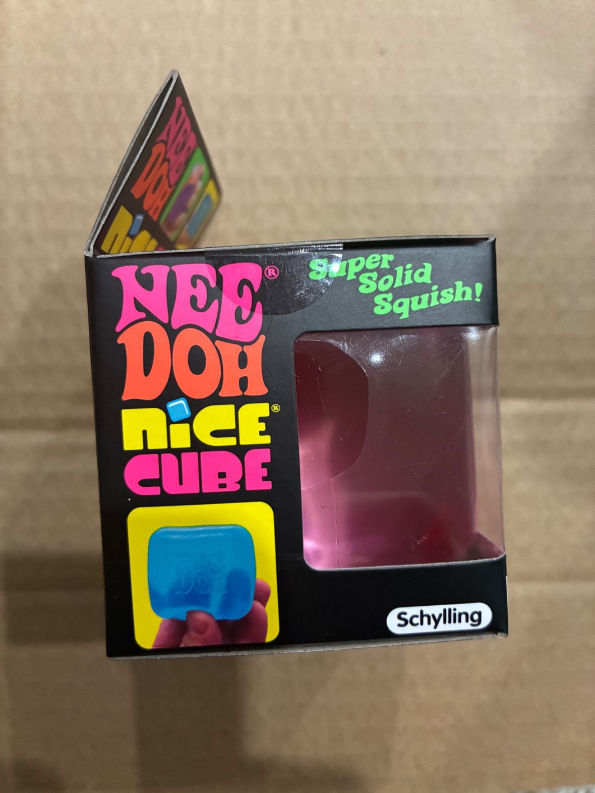 NEW Needoh Nee Doh Nice Cube Super Solid Squish Pink Toy, FAST SHIPPING!