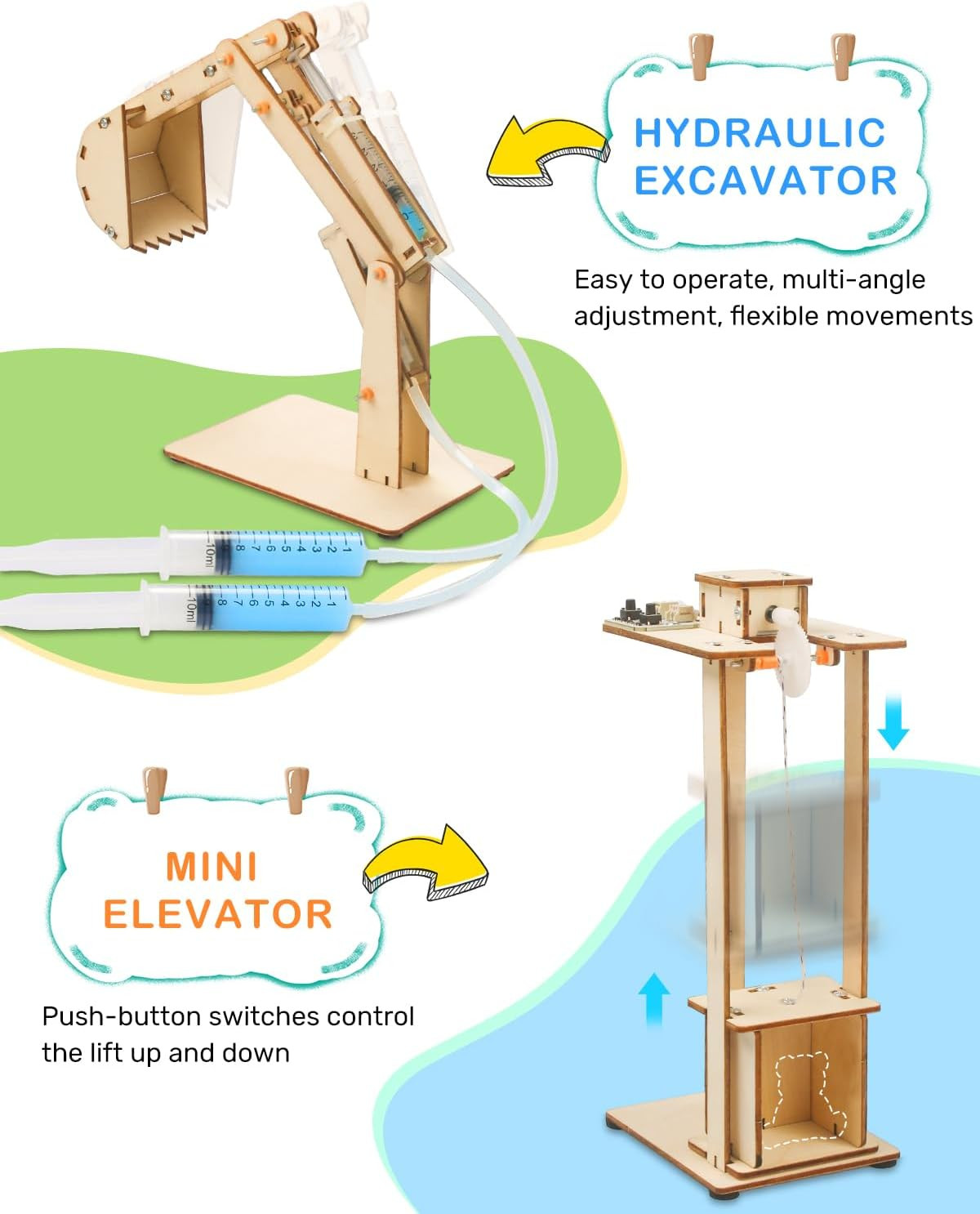5 Set STEM Science Kits for Kids Age 8-12, Wooden Building STEM Projects 8-10, 3