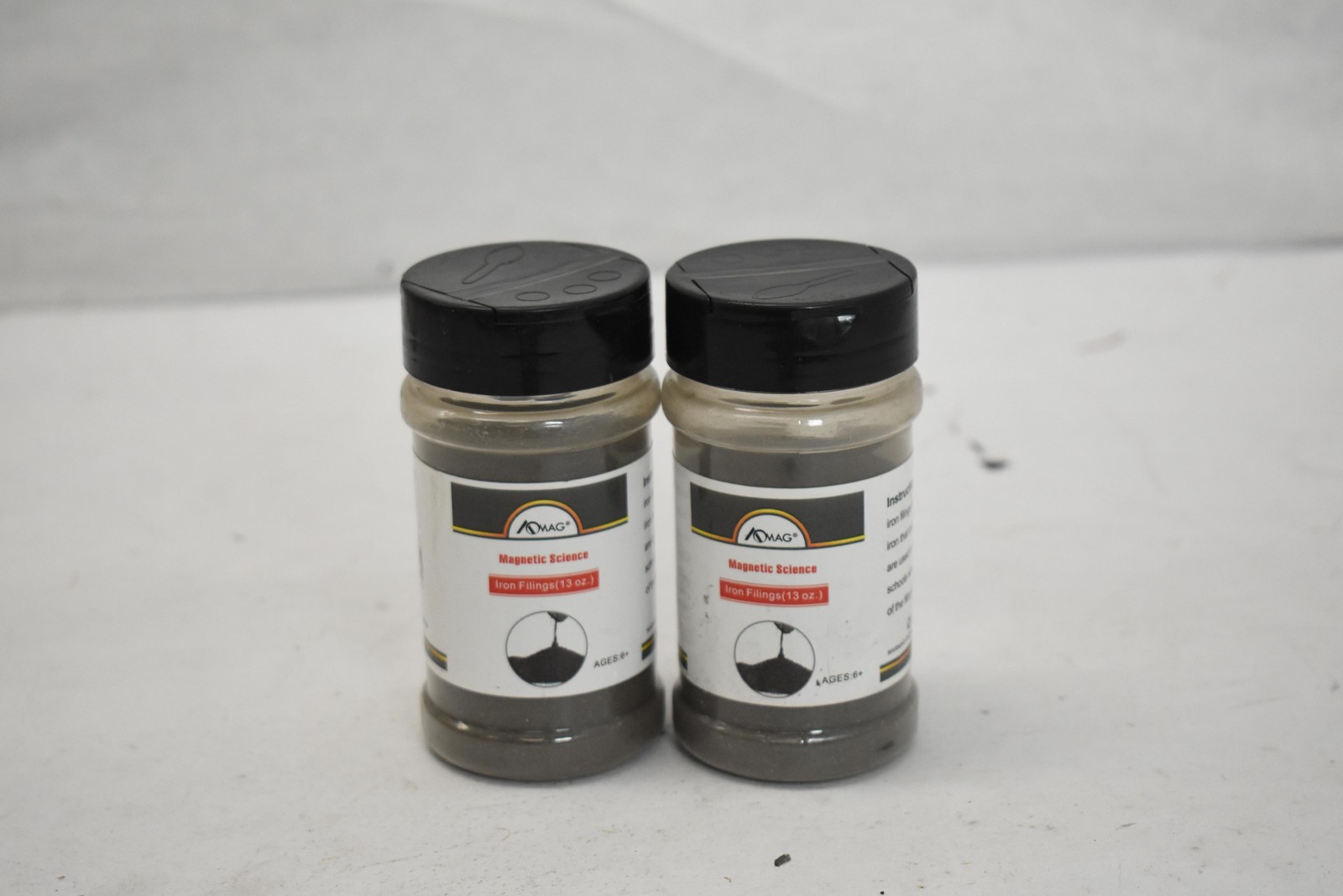 AOMAG Magnetic Science Iron Filings 13oz Lot 2 Bottles Ages 6+ STEM Lab Set