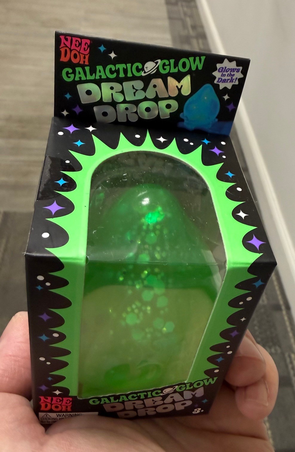 NeeDoh Galactic Glow Dream Drop Green NIB