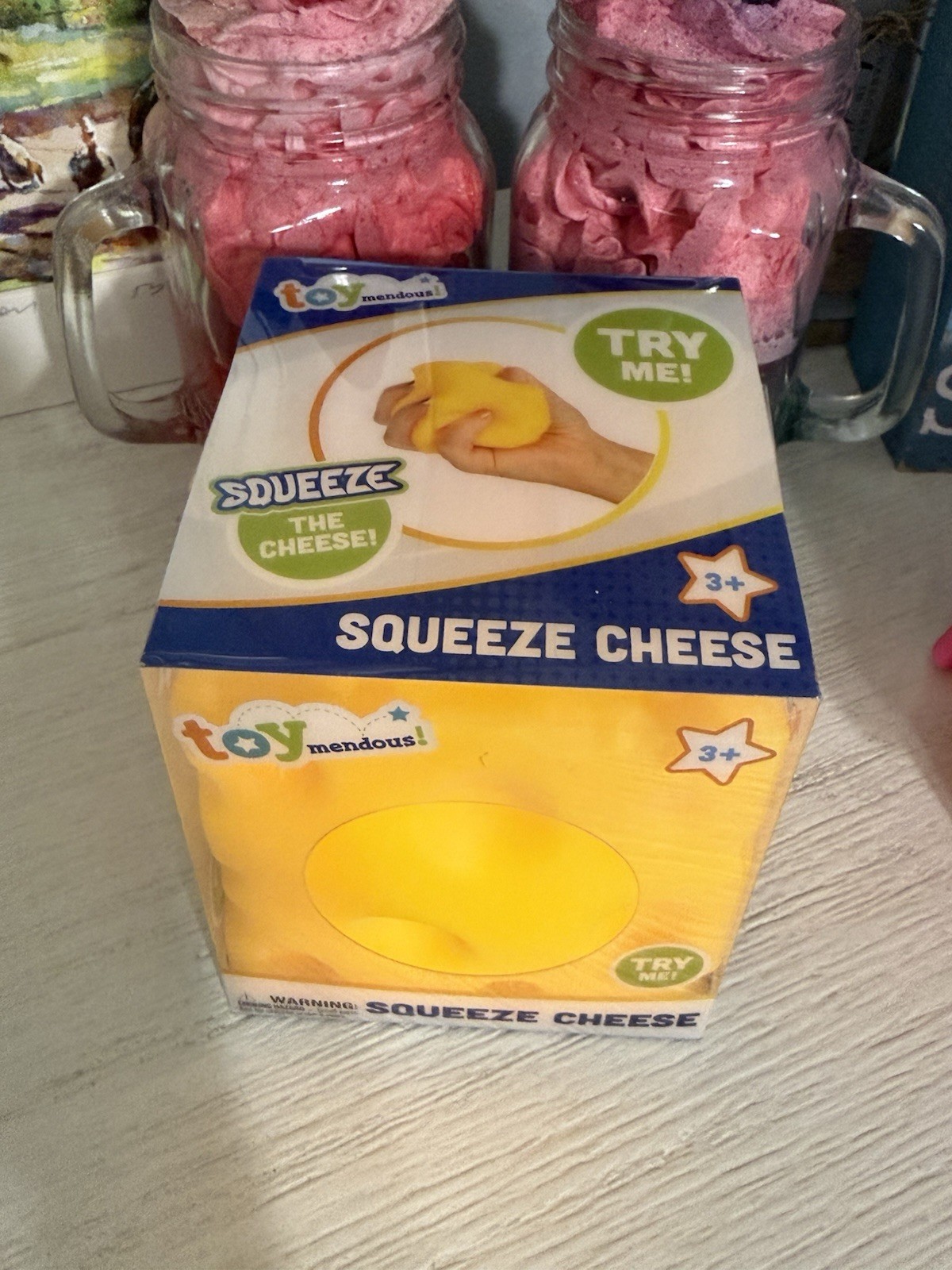 Cheese Large Squishy Block Toy Stress Relief Fun From Toy Mendous SEALED New