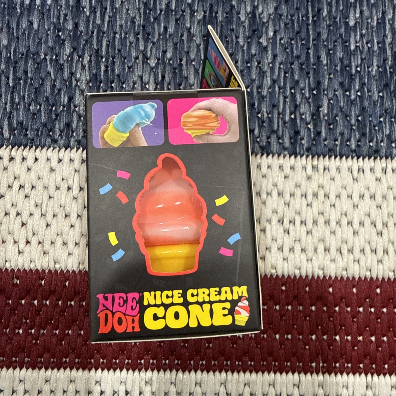 Nee Doh Nice Ice Cream Cone Creamy Smooth Squish Squeeze Ball Orange