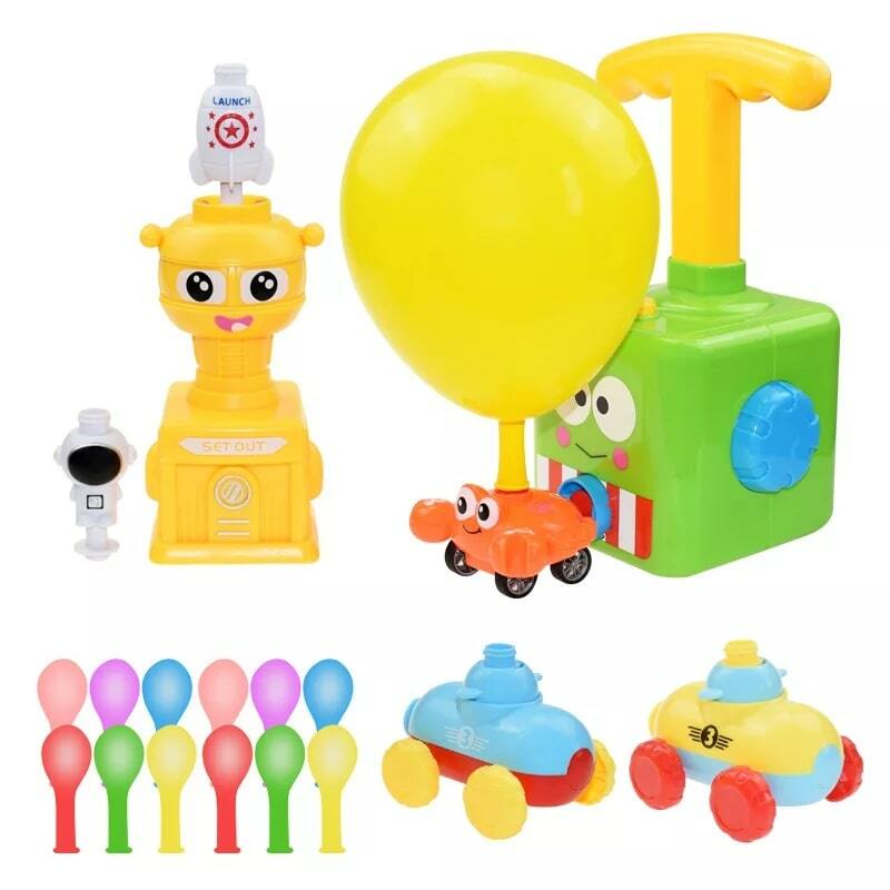 Balloon Launcher Powered Car Toy Set for Kids Children Toddlers Boys Girls Gift