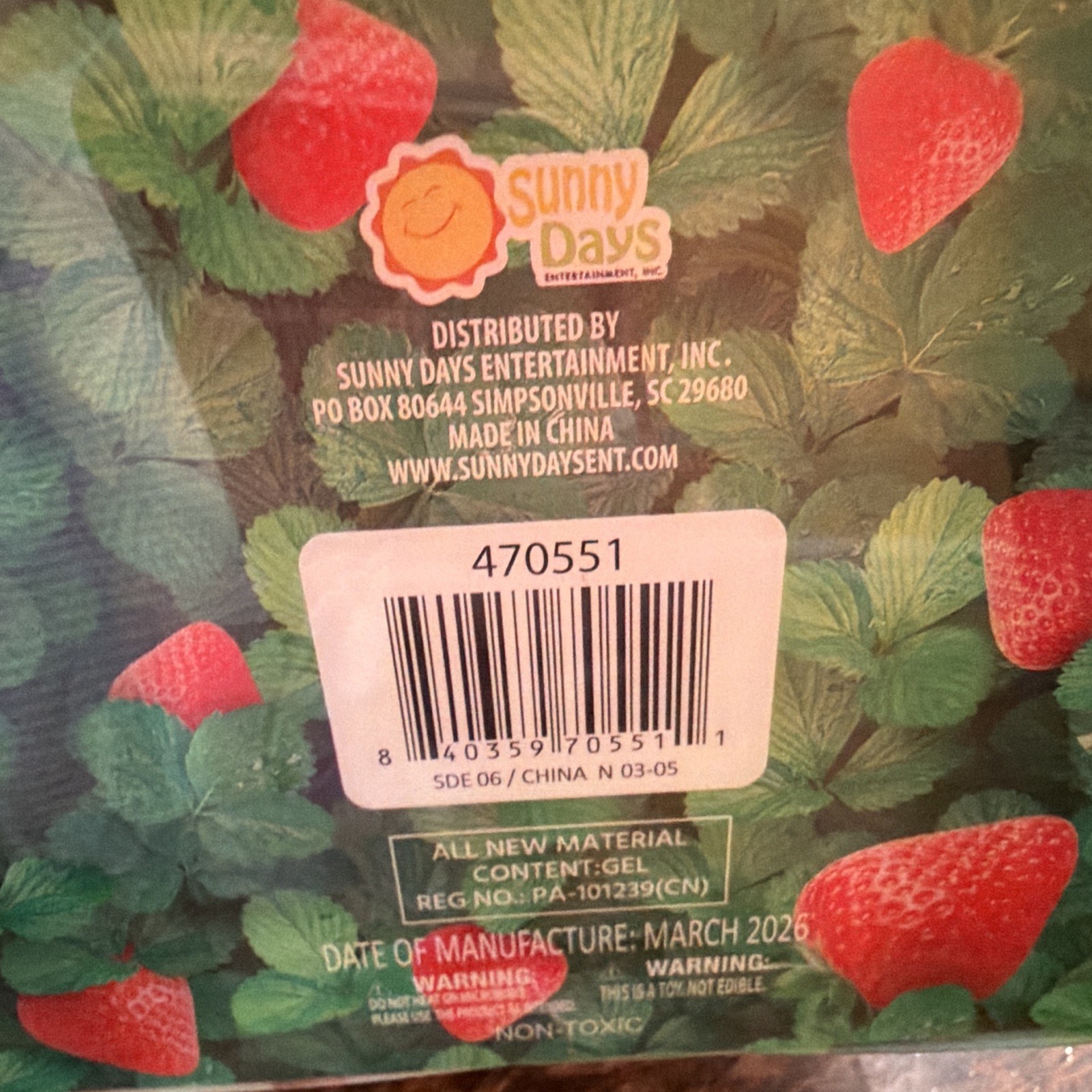 Sunny Days Squeezeeeze Strawberry squeeze toy VIRAL TIK TOK