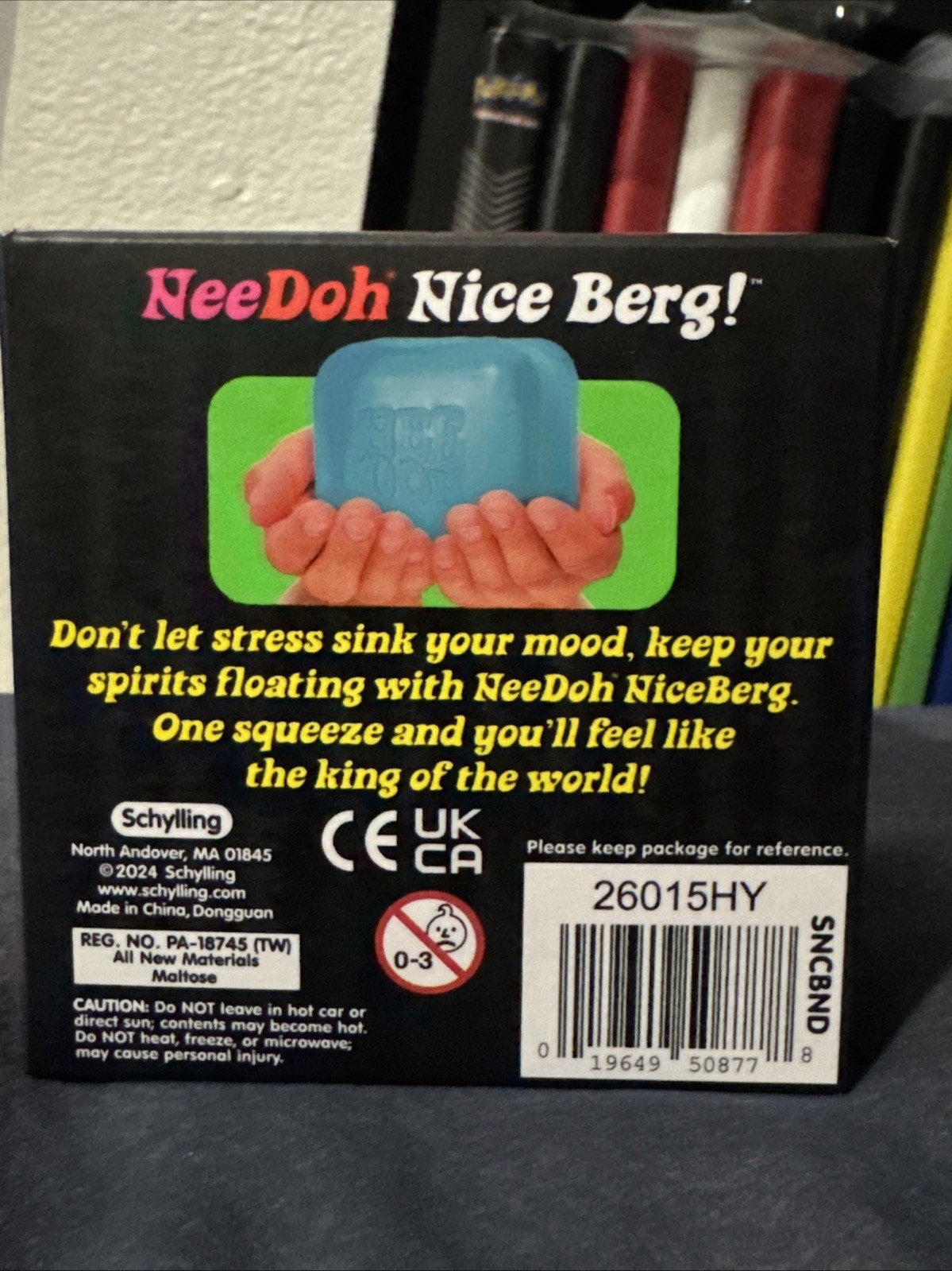 Authentic NeeDoh Nice Berg Blue XL Giant Nee Doh Niceberg Solid Squish Cube