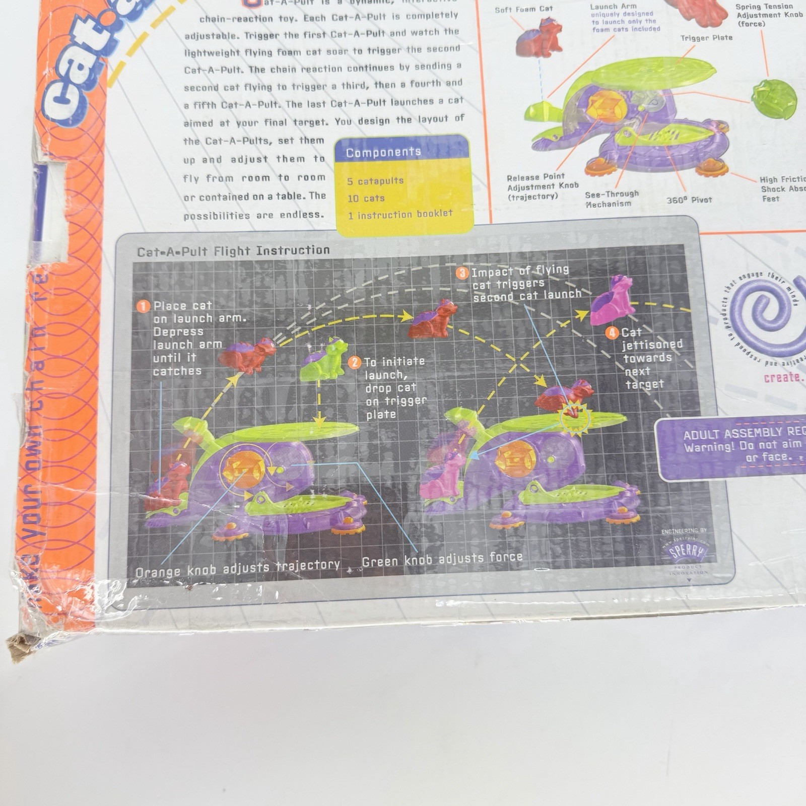 Cat-A-Pult Complete Game 2001 HandsOnToys Flying Cats Chain Reaction Toy