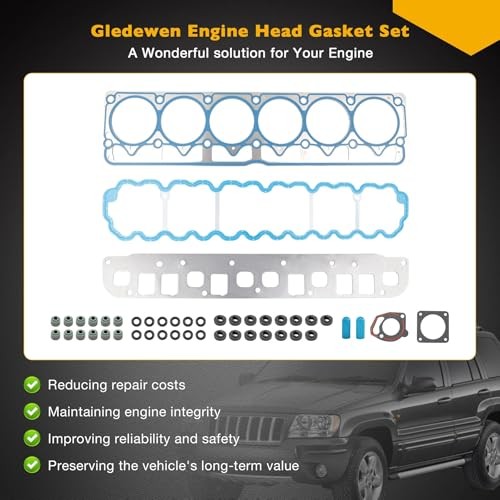 Engine Cylinder Headgasket Set with Valve Cover Gasket, Compatible with