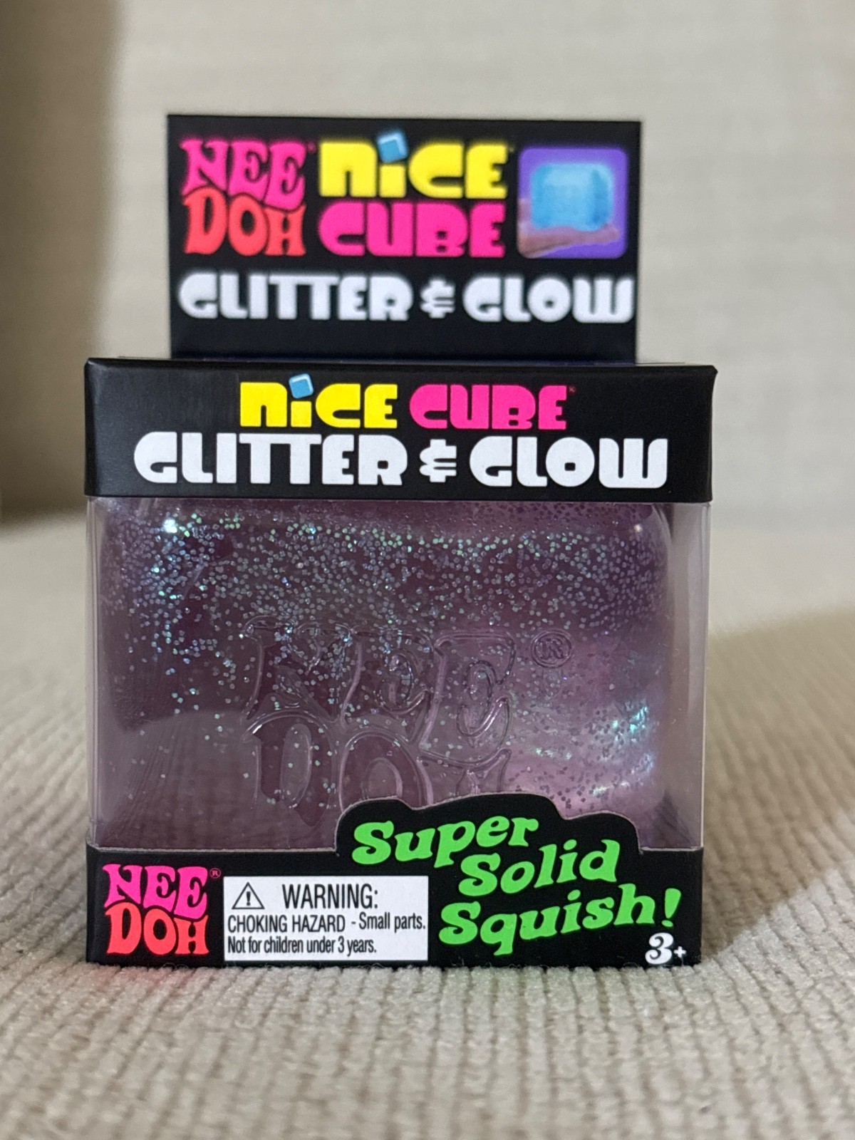 Needoh Nice Cube, Glitter And Glow (blue, pink, purple)