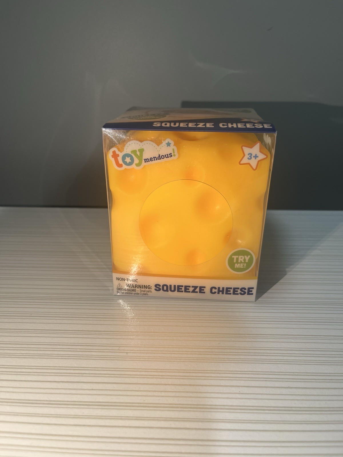 Toymendous Squeeze Cheese Tactile Squeeze Toy, Yellow, Age 3-4, 470385