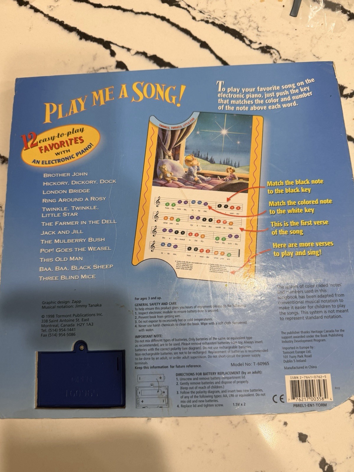 Play Me A Song Board Piano by Tormont Publications 1998
