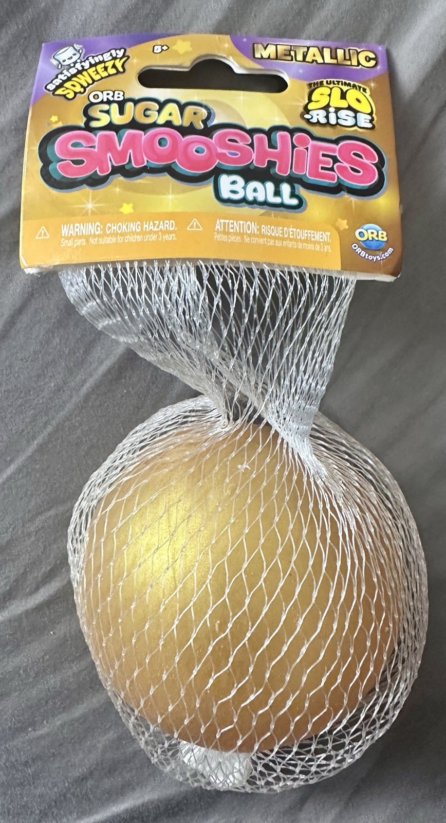 ORB Sugar Smooshies Ball SLO-RISE🟡 Gold Metallic Squishy Stress Toy FAST SHIP