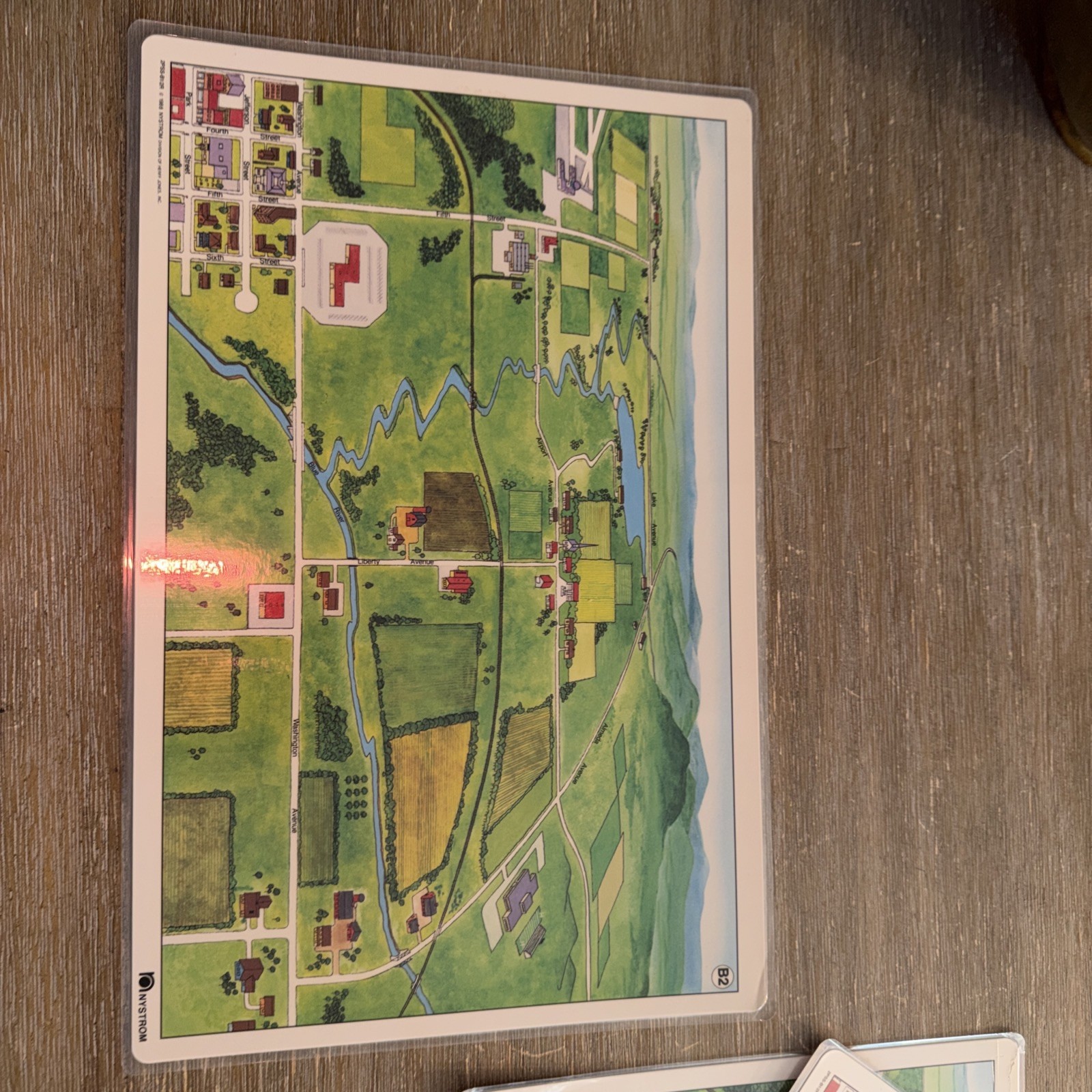 SET 4 matching Pristine 17X11 Laminated double sided Community B1 &B2Map Nystrom