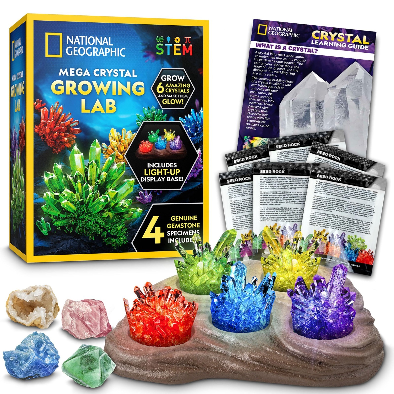 Crystal Growing Kit for Kids – Grow 6 Colorful Crystals, Science Experiment Gift
