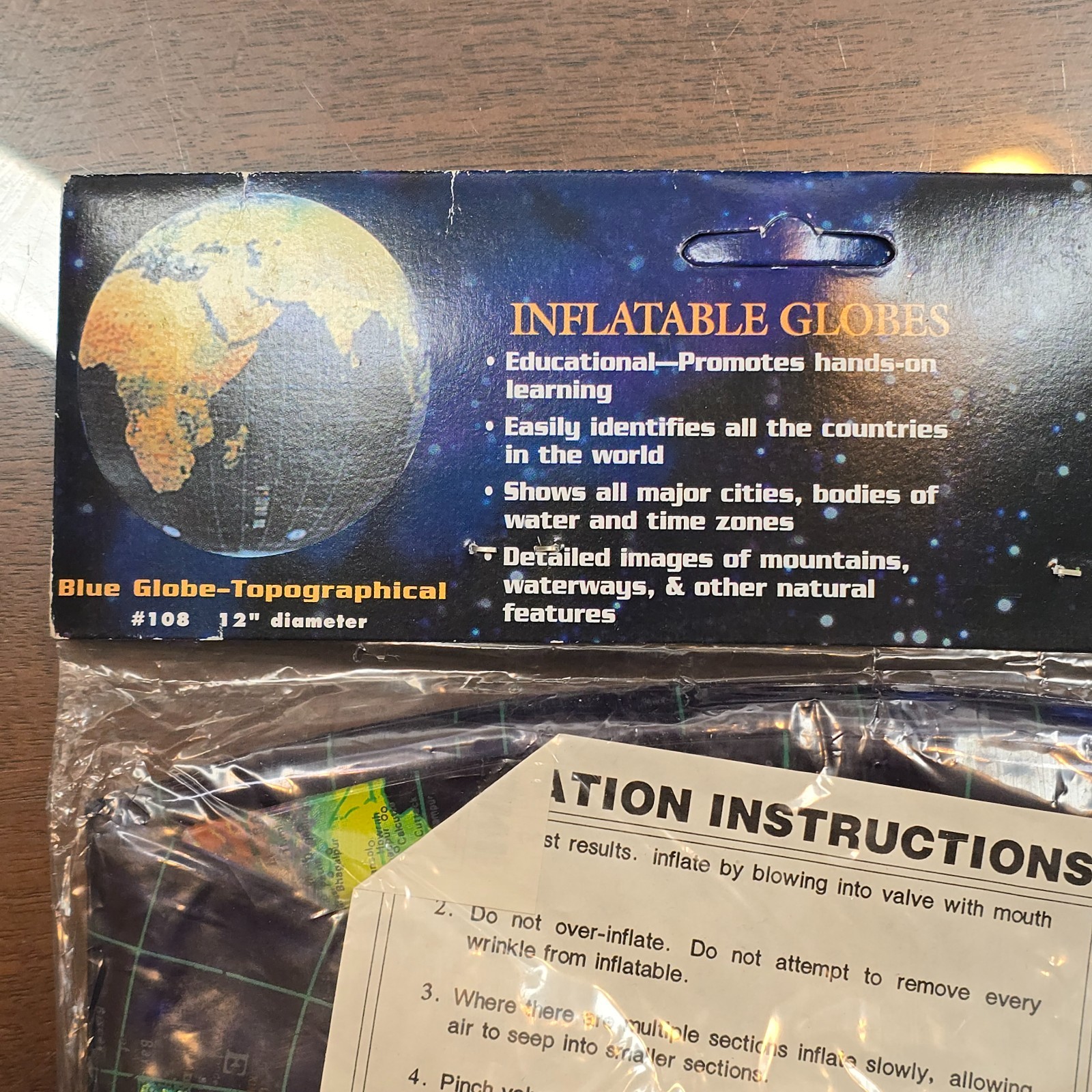 NEW Political World Map Inflatable Globe Educational Learning 16″ Ball