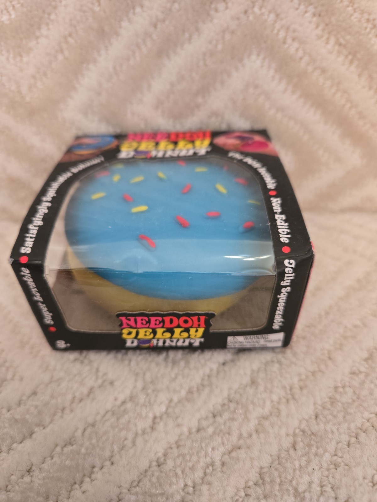 Schylling NeeDoh Jelly Dohnut / Donut, Blue, Pink Yellow Sprinkles (NIB) Rare