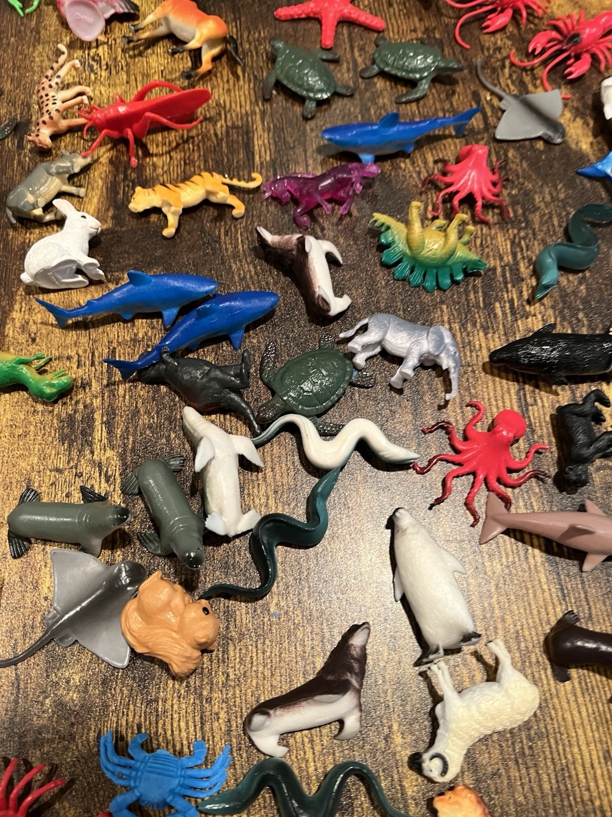 Mixed of Plastic Sea Animals Fish Shar Turtle and Land Animals Insects Lot of 87