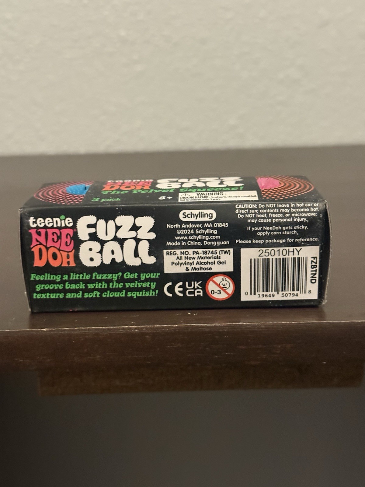 NeeDoh Teenie Fuzz Ball 3 Pack Mini Nee Doh Fuzzball AUTHENTIC Pink Blue Purple