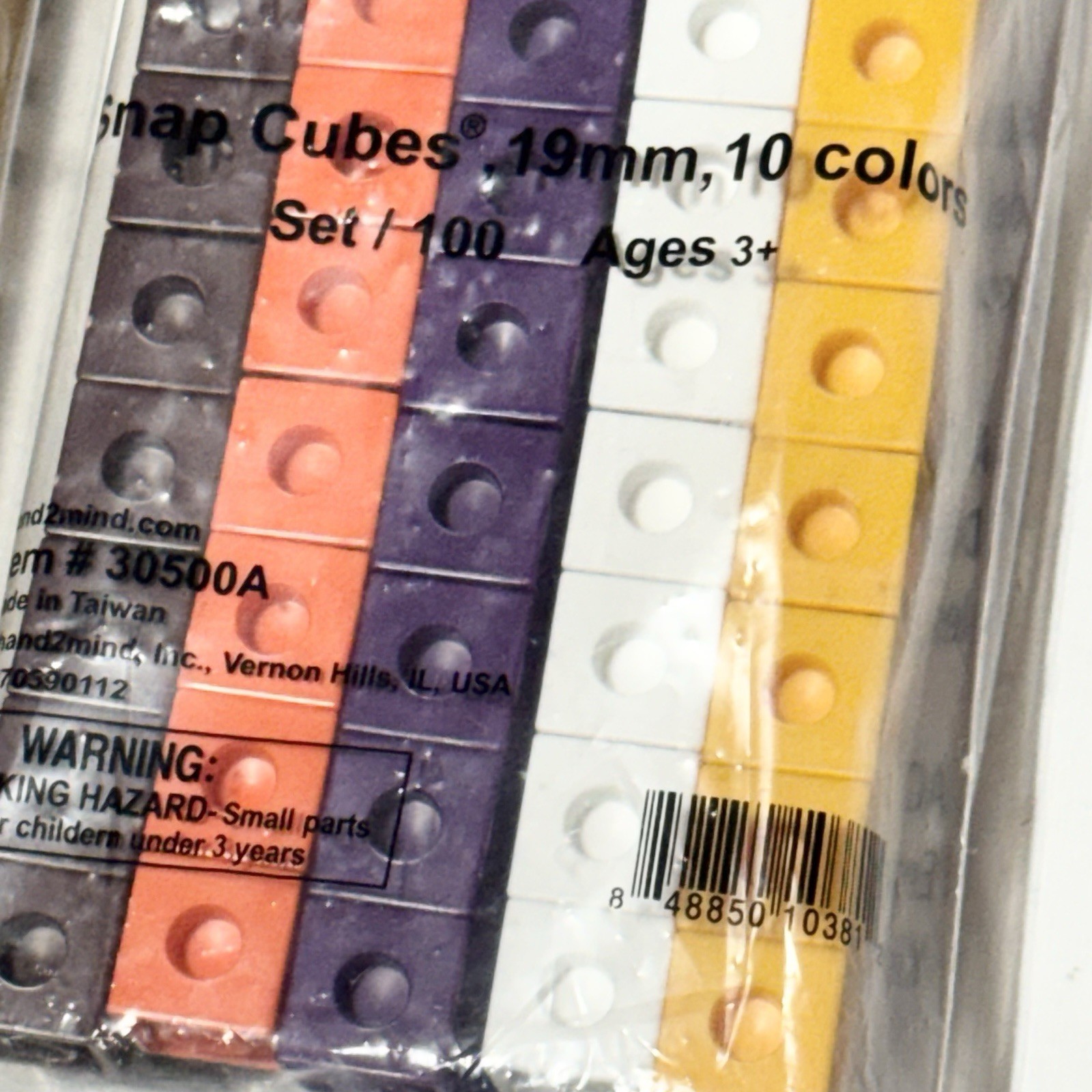 ETA Hand 2 Mind Snap Cubes #30500A Math Manipulatives 100/set 10 Colors Lot of 3