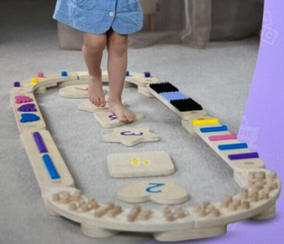 Balance Board Beam Oval Stepping Stones Wooden Montessori Cateam 3 yrs.+