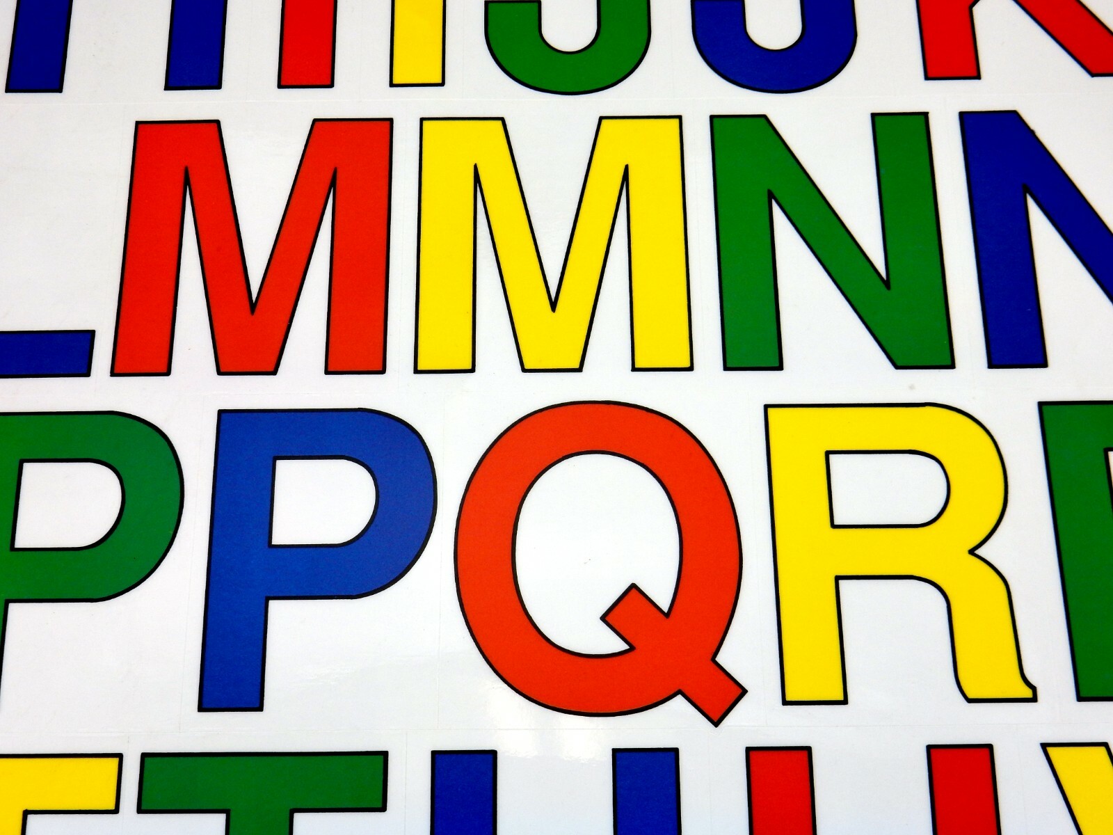 Window Clings ~ Large Upper Case Letters, 49 Educational Static Cling Stickers