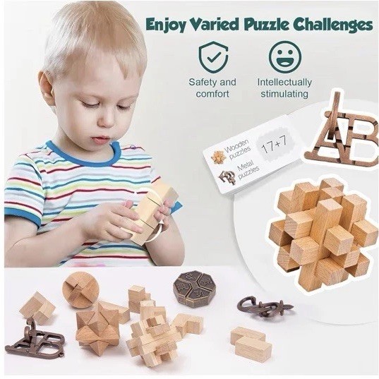 Advent Calendar 2025-24 Days of Brain Teaser Puzzles Toys Kit – Christmas Cou…