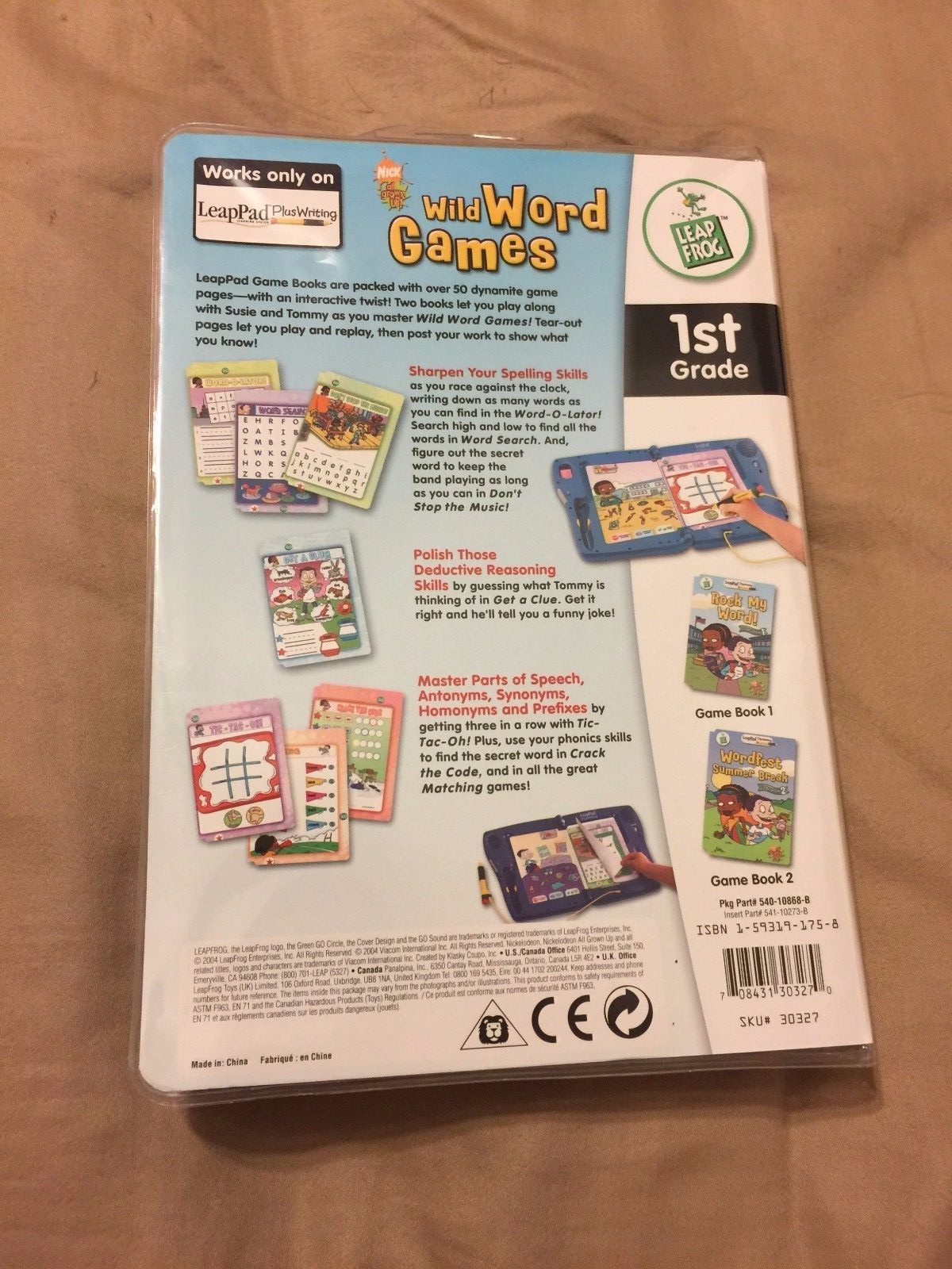 Leap Frog LeapPad Plus Writing WILD WORD GAMES 1st Grade 2 Books & Cartridge