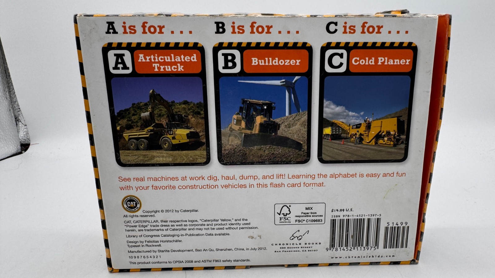 CAT – Big Trucks And Diggers Flash Cards A-Z Caterpillar Bulldozer Educational